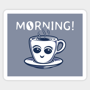 Happy Coffee (blue and white) Sticker